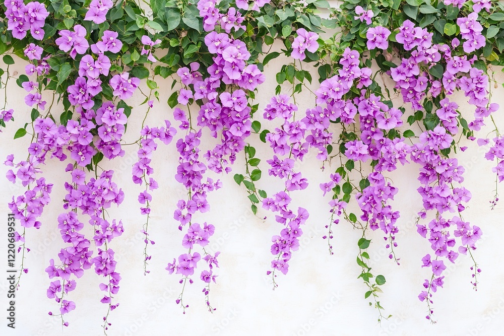 Lush bougainvillea blooms spill over walls Lush bougainvillea blooms spill over walls