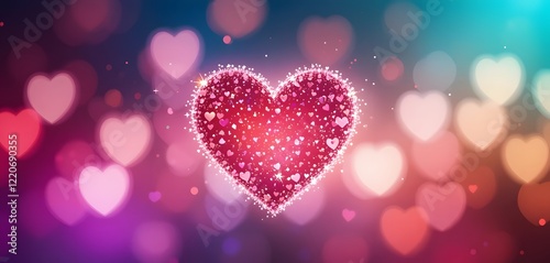 Beautiful bokeh background image for valentines day love.