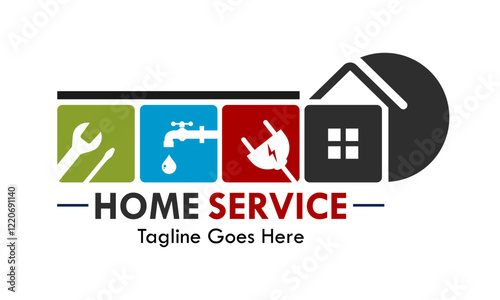 Home service or home repair logo template illustration