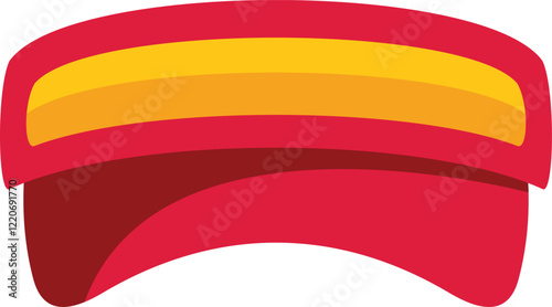 Red and yellow sun visor cap representing professional work attire for outdoor jobs and summer activities