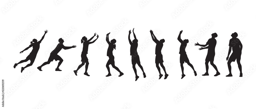 silhouette of people palaying on white background silhouette of people palaying on white background