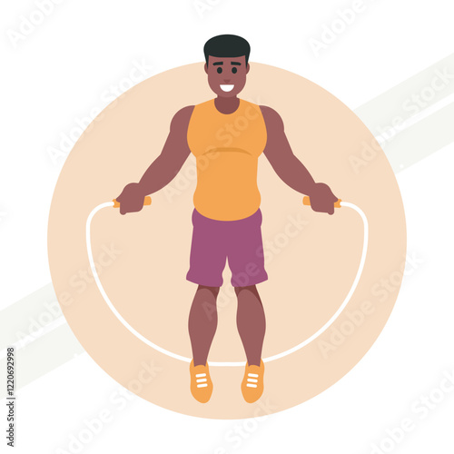 A fit man jumping rope representing fitness and exercise