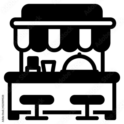 Food stand glyph icon