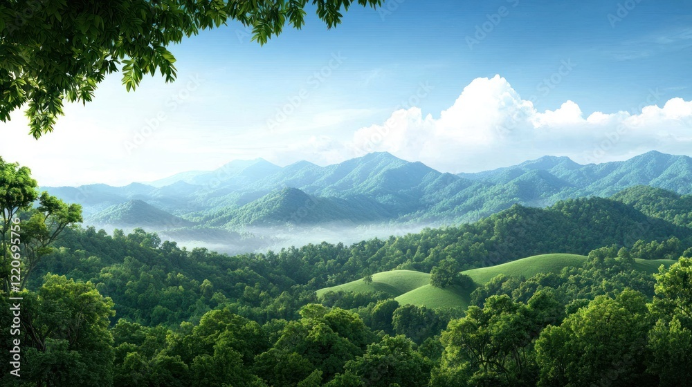 Fototapeta premium Serene Mountain Landscape