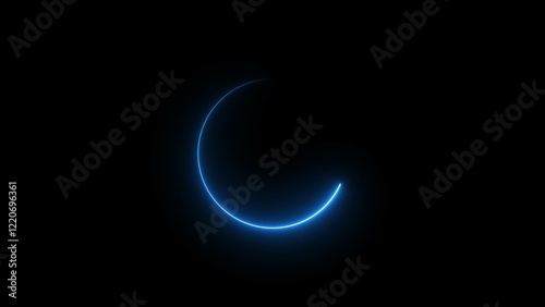 Circle Loading Bar Illustration. Neon Circle Background.