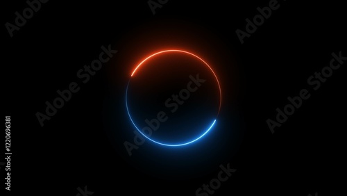 Circle Loading Bar Illustration. Neon Circle Background.