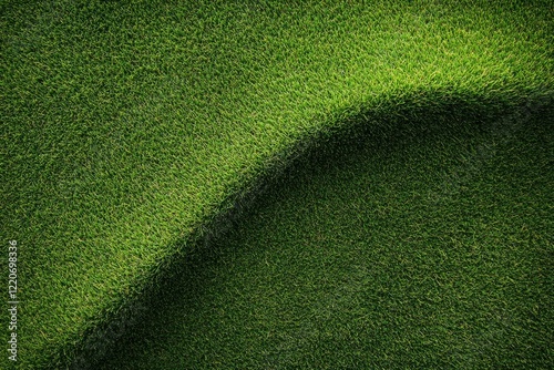 A golf ball is located on the green area of a golf course