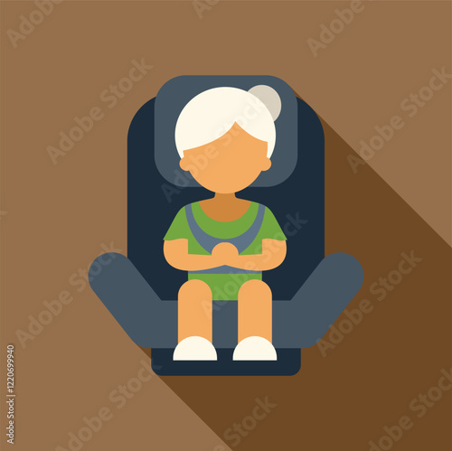 Child safely secured in car seat, promoting road safety and responsible driving habits