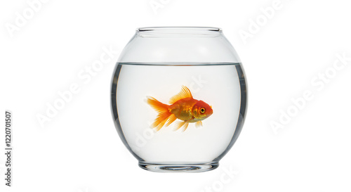 Goldfish in Glass Bowl Minimalist Aquarium Photo