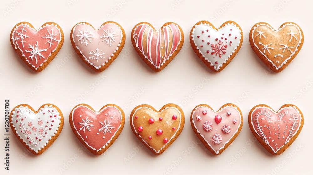 Charming christmas heart shaped gingerbread cookies for festive holiday celebrations Charming christmas heart shaped gingerbread cookies for festive holiday celebrations