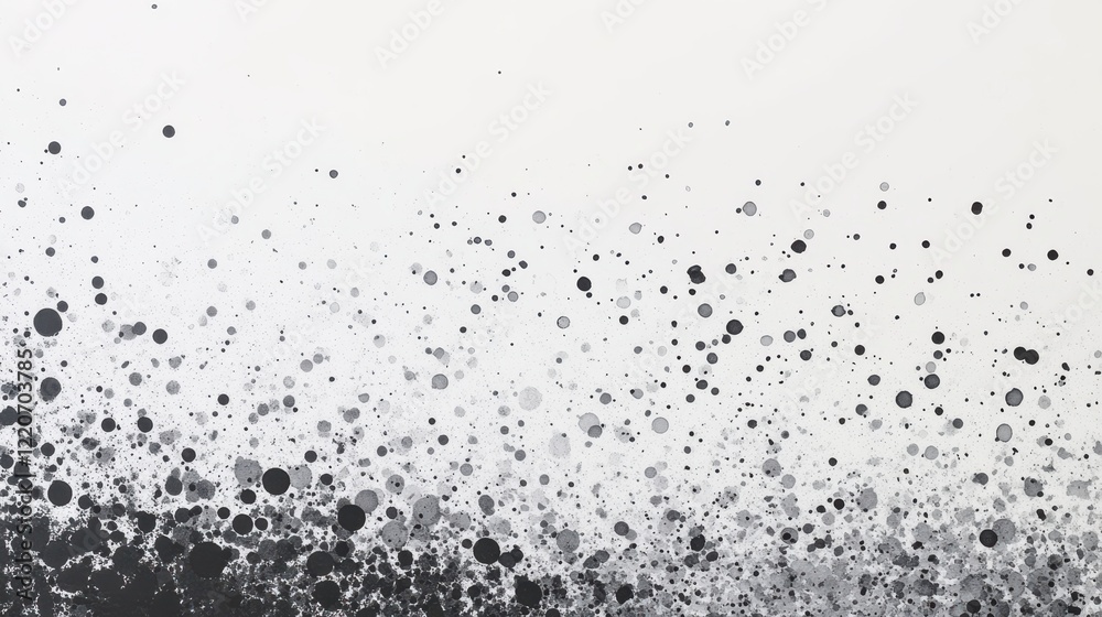 Obraz premium Monochromatic halftone dots creating a gradient effect from light to dark shades