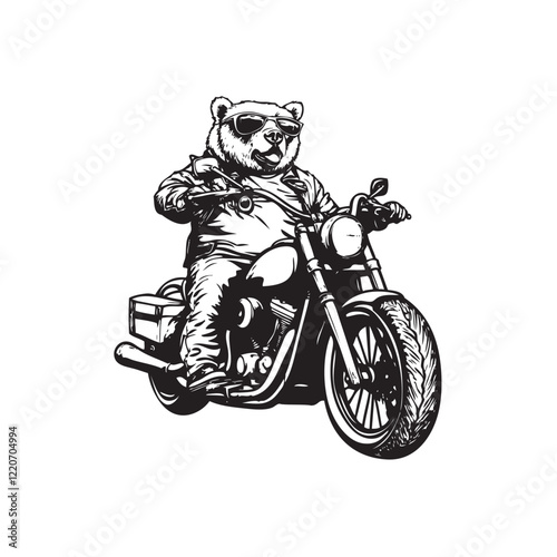 bear riding a motorcycle