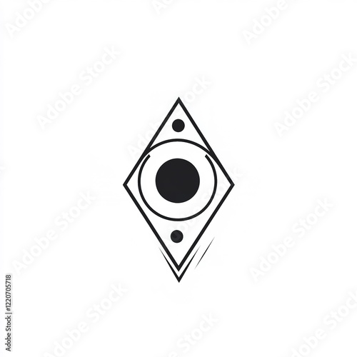 Wallpaper Mural An abstract minimalist logo with a triangle symbolizing play buttons and a circle representing a camera lens Torontodigital.ca