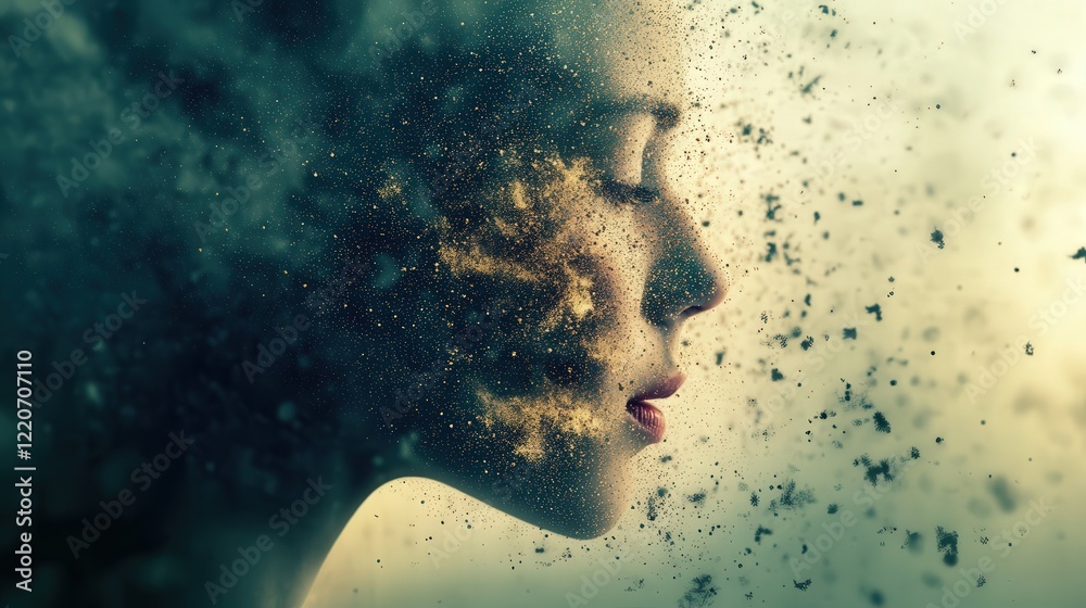harmful journey of fine dust particles from the air into the lungs, resulting in a person coughing from irritation caused by pollution. harmful journey of fine dust particles from the air into the lungs, resulting in a person coughing from irritation caused by pollution.