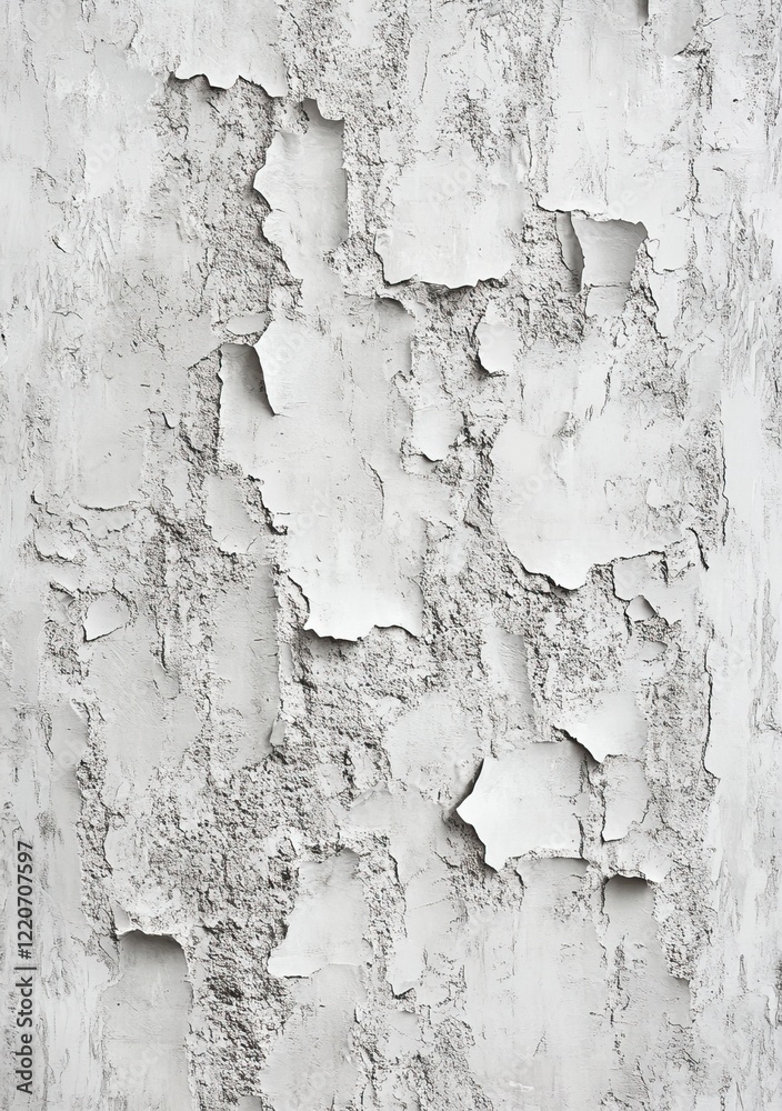 Fototapeta premium A high-resolution texture of an old, cracked white wall with subtle gray tones and a rough appearance.