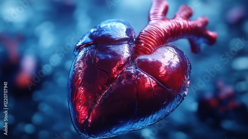 Ultra realistic heart with cardiological focus for valentine's day design