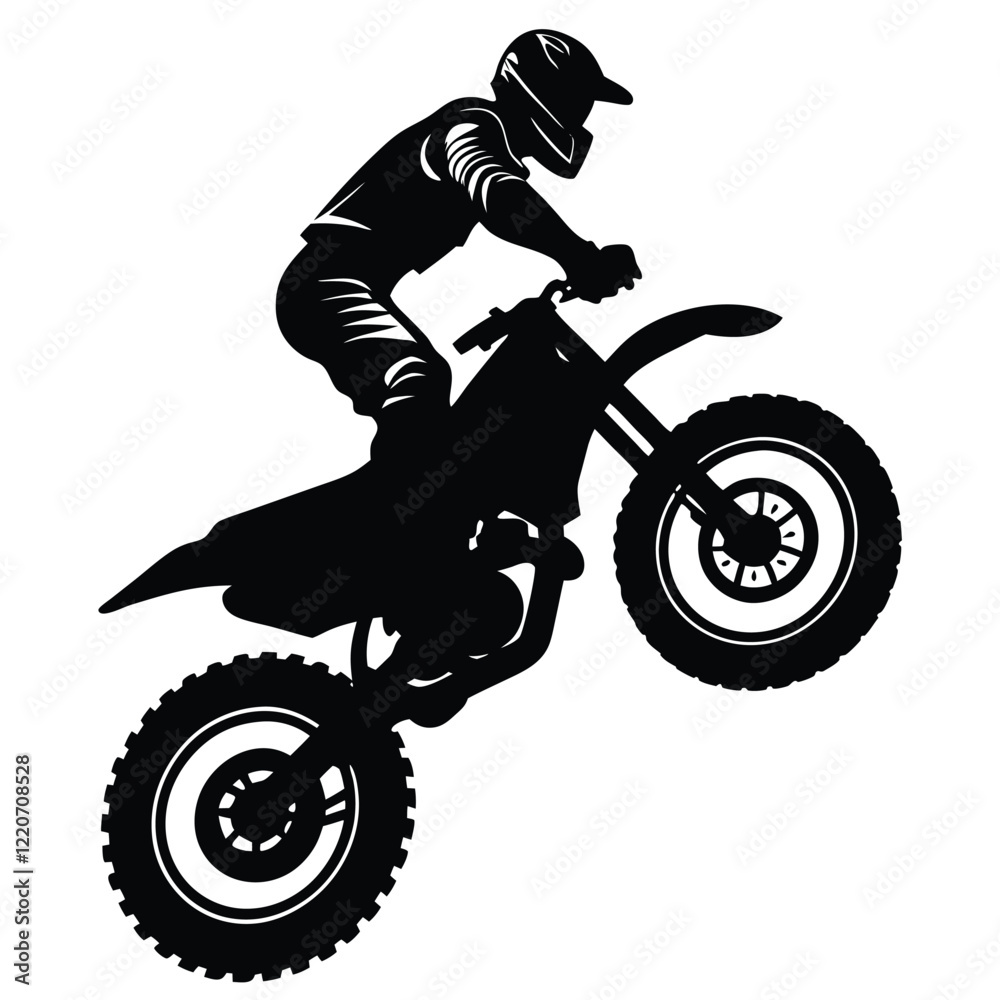 Naklejka premium Dirt bike Vector Illustration – High-Quality Adventure Design