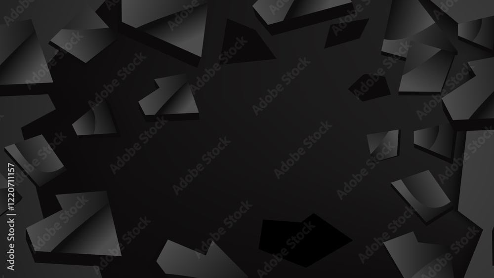 Abstract 3d black shapes explosion background design Abstract 3d black shapes explosion background design