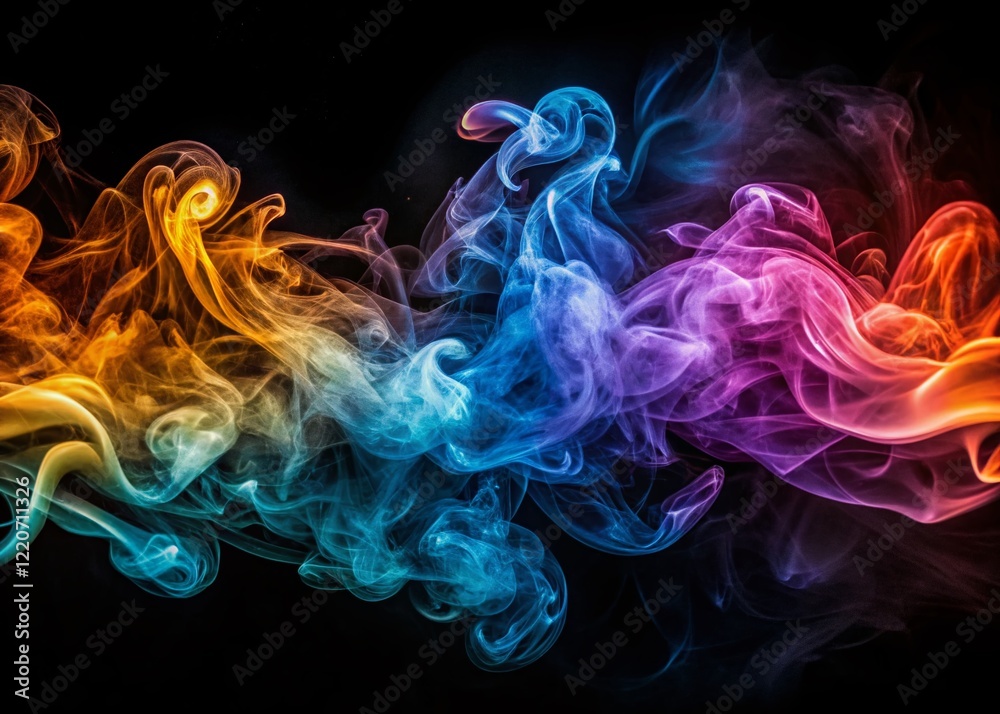 Ethereal Smoke Swirls: Mysterious Abstract Black Background Panoramic Stock Photo Ethereal Smoke Swirls: Mysterious Abstract Black Background Panoramic Stock Photo