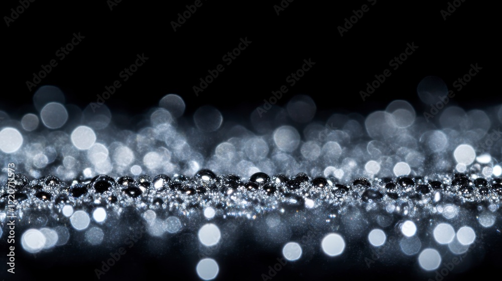 Fototapeta premium A high-resolution close-up of sparkling glitter on a black background