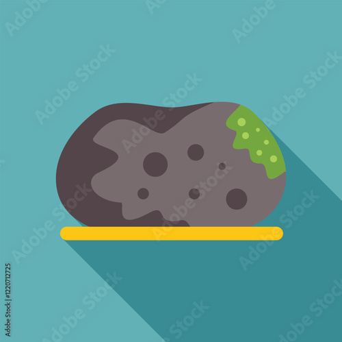 Spoiled potato with mold growing on a shelf, illustrating food waste and improper storage
