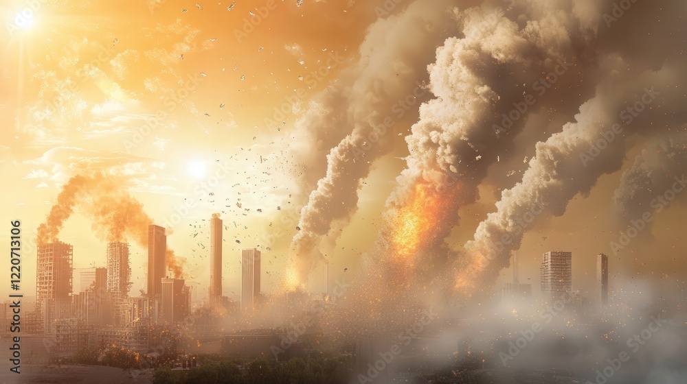 Obraz premium PM 2.5 dust particles are formed from combustion processes.