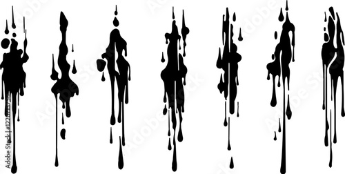 Paint dripping liquid flows