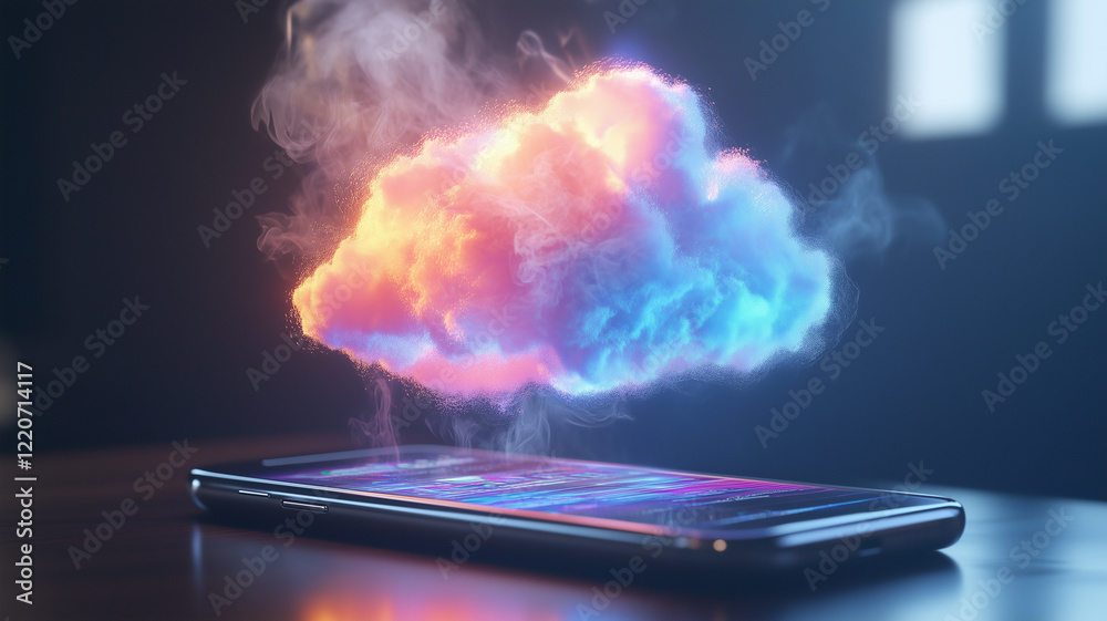 Abstract Colorful Cloud Computing Over Smartphone Abstract Colorful Cloud Computing Over Smartphone