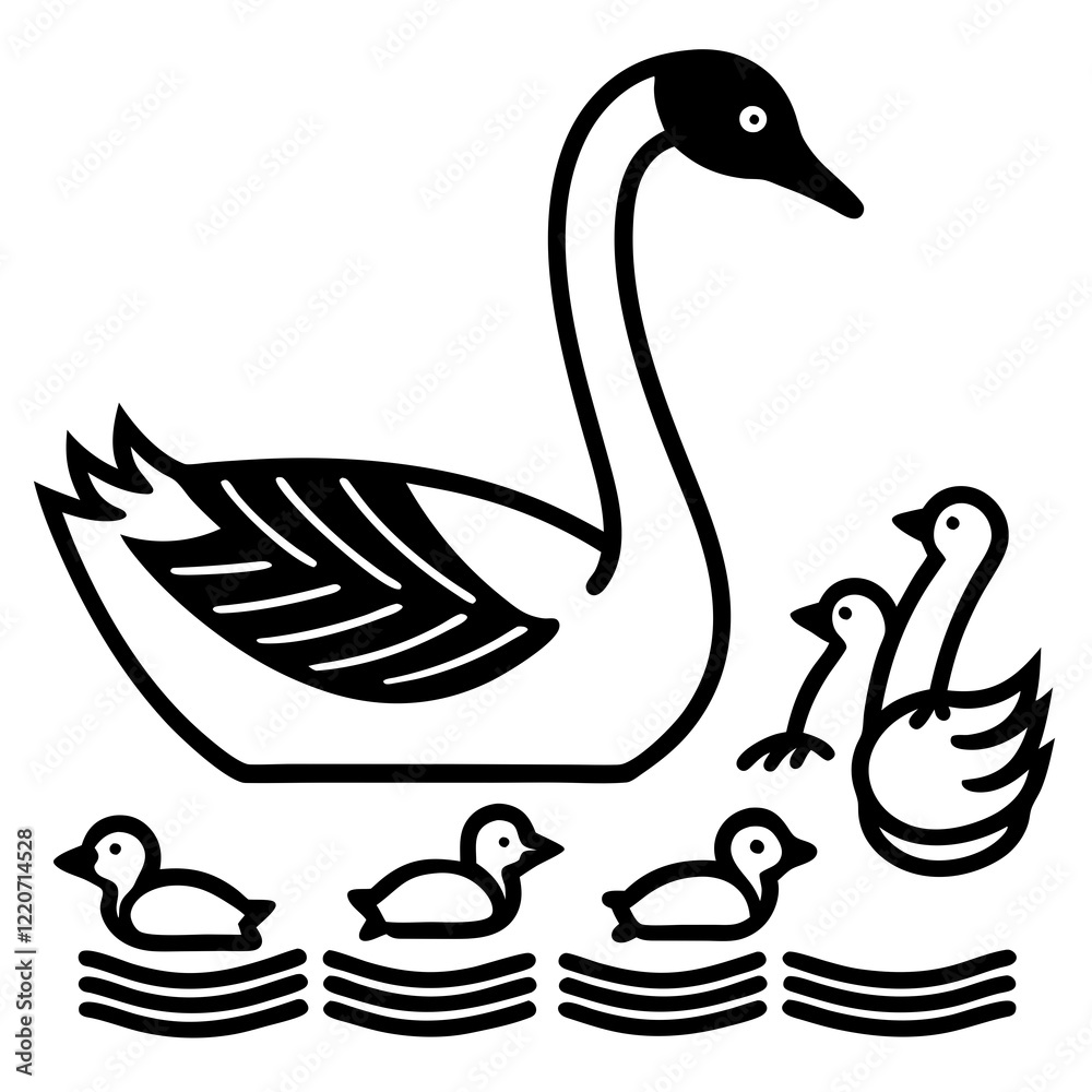 Fototapeta premium black and white swan