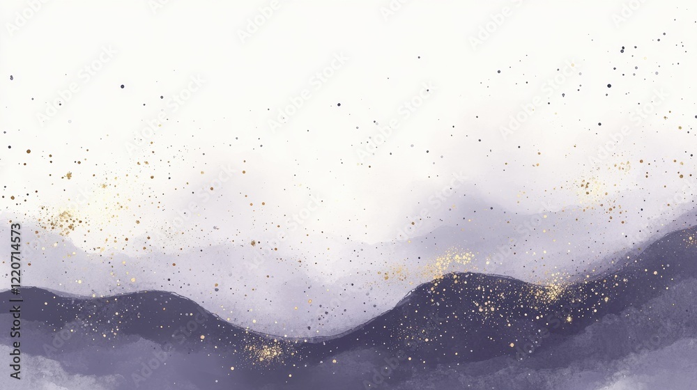 Gradient of muted gray pencil strokes creating a serene mountainous landscape with specks of light Gradient of muted gray pencil strokes creating a serene mountainous landscape with specks of light
