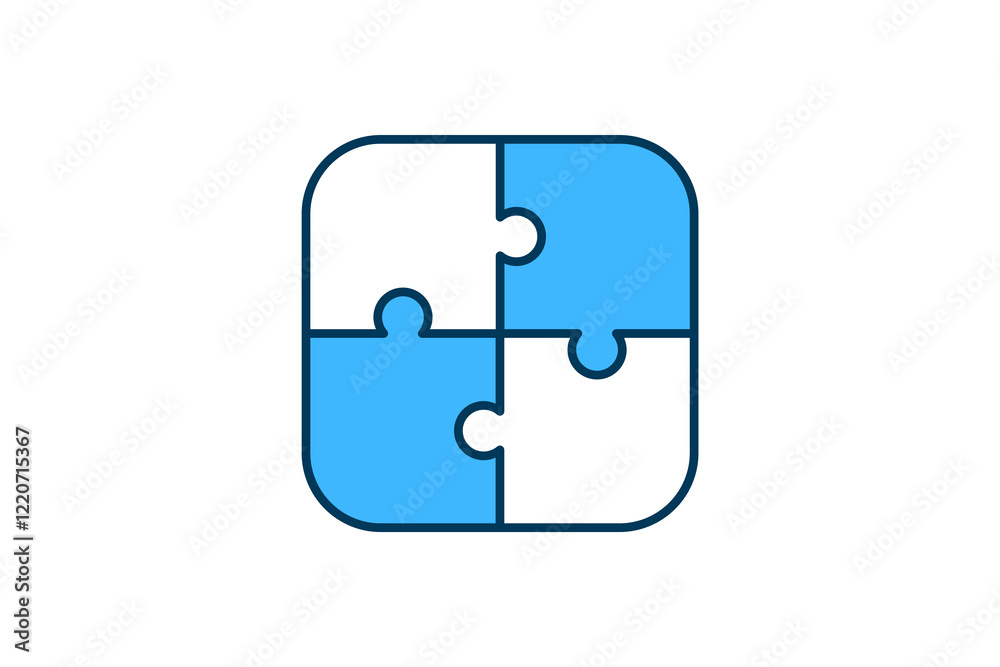 Puzzle Piece icon. icon related to Start Up. suitable for web site, app, user interfaces, printable etc. flat line icon style. simple vector design editable Puzzle Piece icon. icon related to Start Up. suitable for web site, app, user interfaces, printable etc. flat line icon style. simple vector design editable