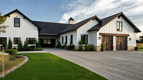 Minimalist Barndominium with Black and White Exterior