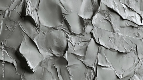 Gray color on white crumpled and creased paper poster texture background