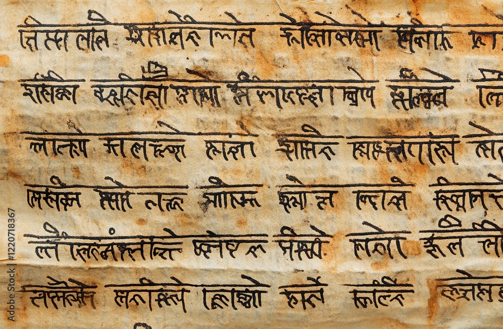 Fototapeta premium Prajit Green Peanut: Historical Indian Inscriptions of Peanuts on a White Background, stock photo,