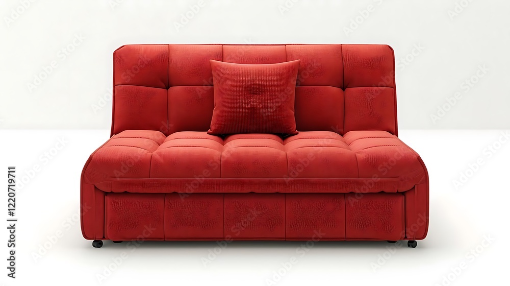 Fototapeta premium A sleeper sofa is a versatile, space-saving furniture piece that combines comfort and functionality. It transforms from a stylish couch into a cozy bed, making it ideal for small apartments or guest r