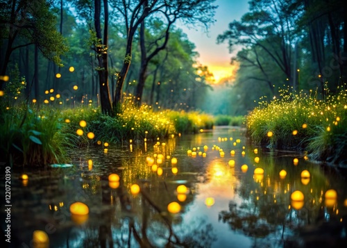 Firefly Spectacle: Night Photography of Swamp Bio luminescence photo