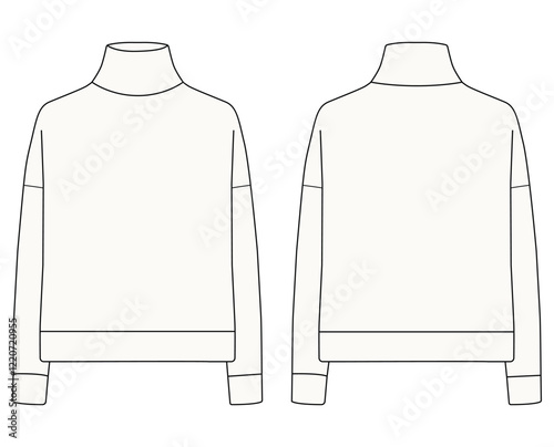 women high neck/turtle neck sweater vector illustration design