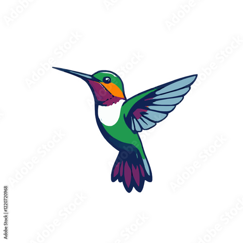 Flying 2D Hummingbird - Vector Element