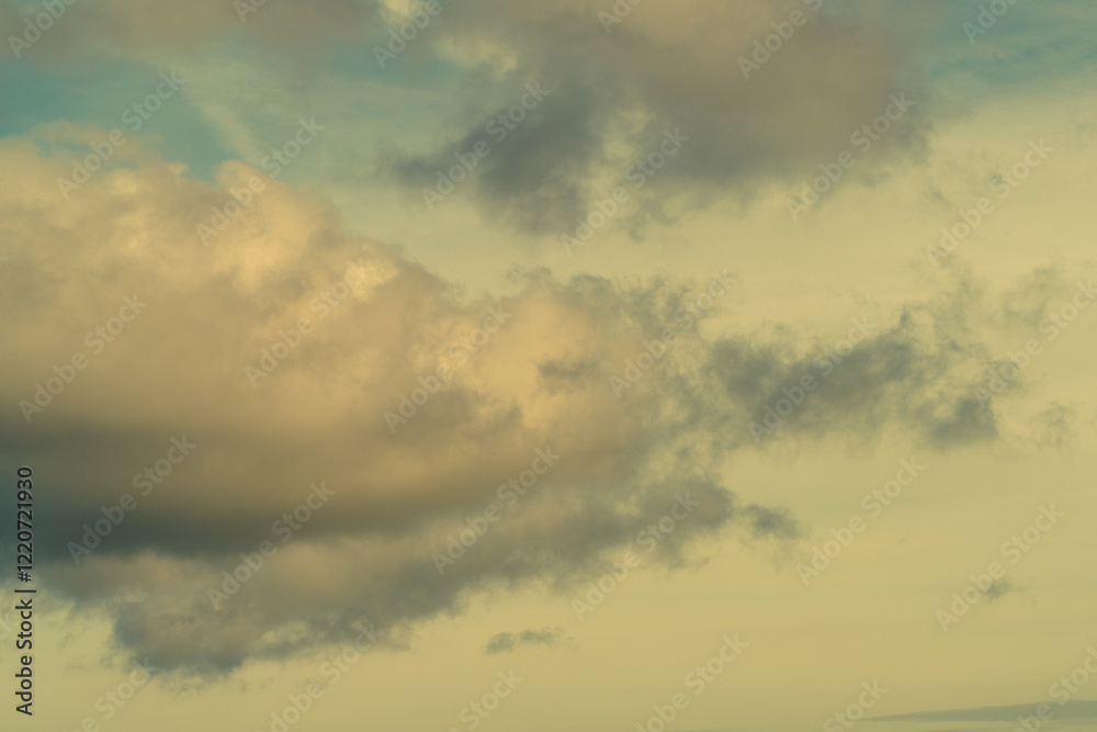 Obraz premium Sky Overlay. Beautiful bright sky with fluffy clouds. Nature sky with transparent background.