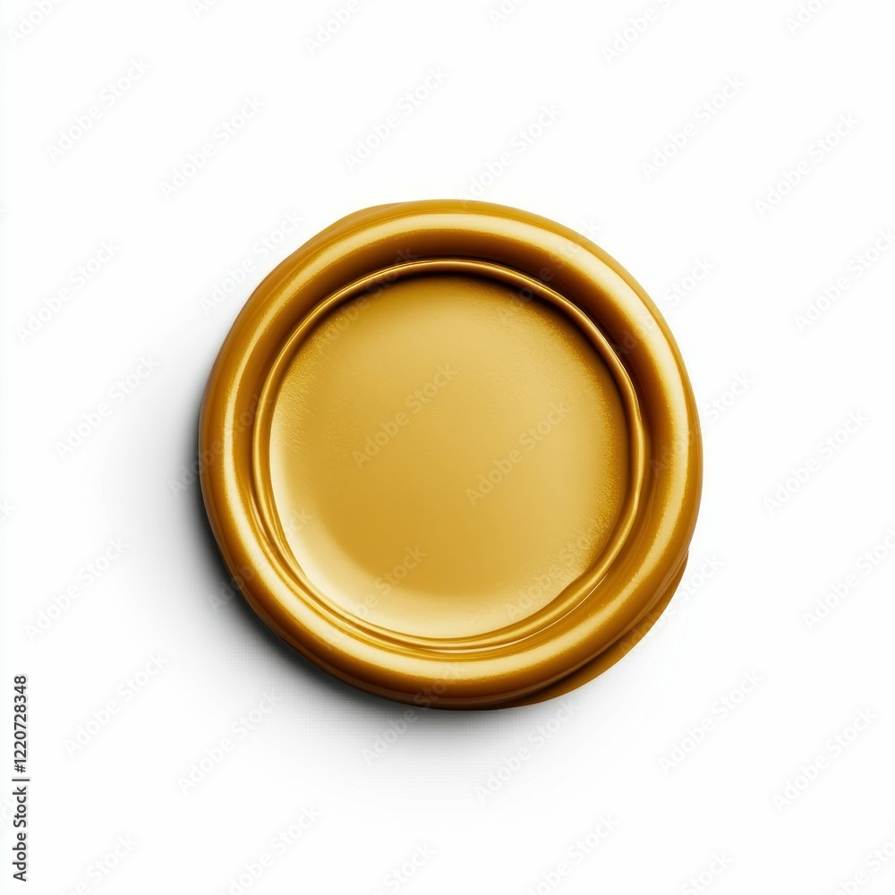 Golden Wax Seal Isolated on White Background Golden Wax Seal Isolated on White Background