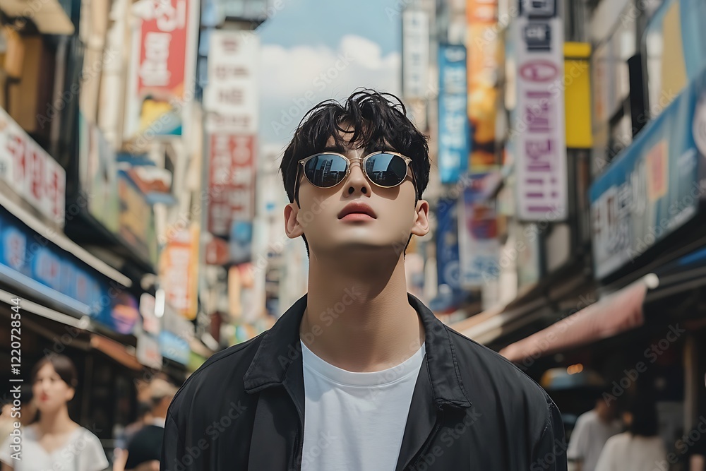 Portrait of a man in the city Portrait of a man in the city