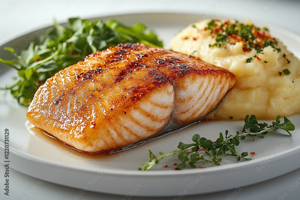 Deliciously Grilled Salmon with Creamy Mashed Potatoes Deliciously Grilled Salmon with Creamy Mashed Potatoes
