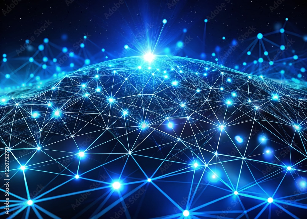 Futuristic Blue Network: Abstract Technology Background, Digital Connectivity, Global Network, Sci-Fi, Data Stream Futuristic Blue Network: Abstract Technology Background, Digital Connectivity, Global Network, Sci-Fi, Data Stream