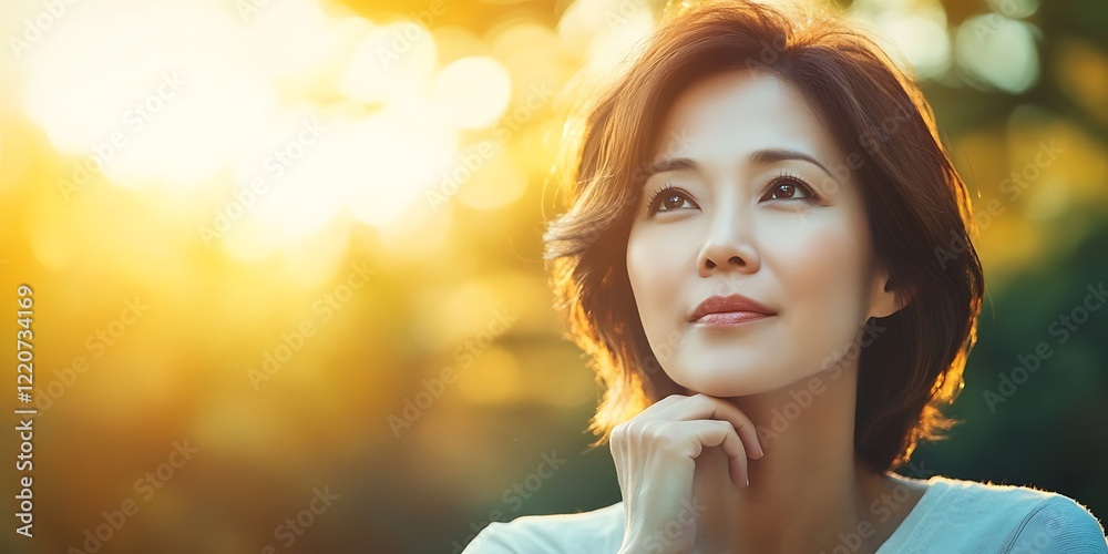 Fototapeta premium Graceful Portrait of an Elderly Asian Woman.