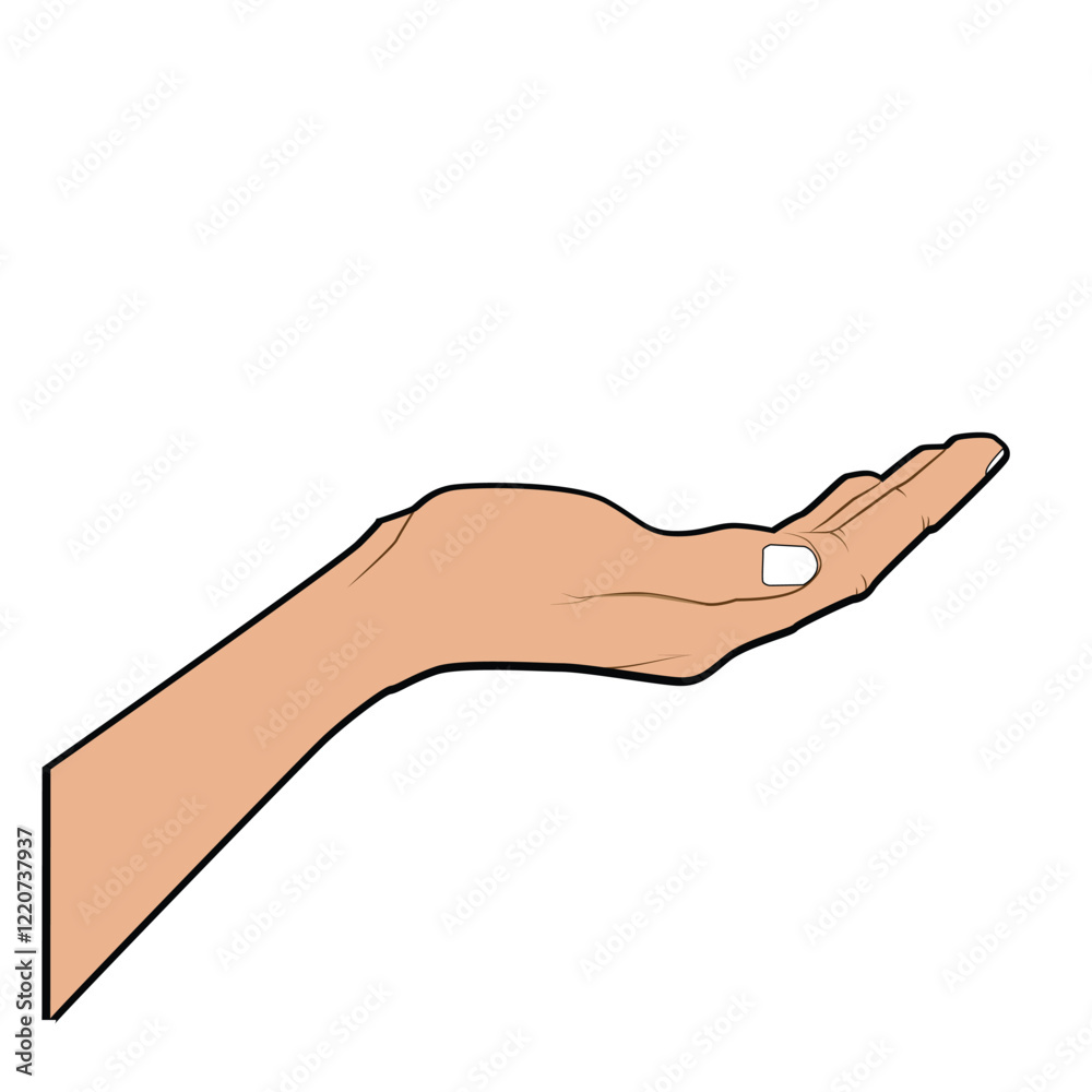 icon of beautiful woman's hand isolated on white background, icon of beautiful woman's hand isolated on white background,
