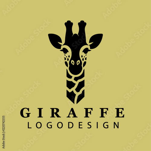  Elegant Minimalist Giraffe Silhouette with Geometric Pattern Design for Modern Branding and Creative Projects – Black and White Vector Art
 photo