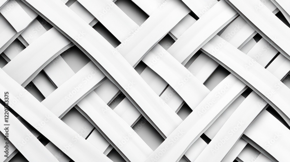 Fototapeta premium Abstract white woven pattern background texture.