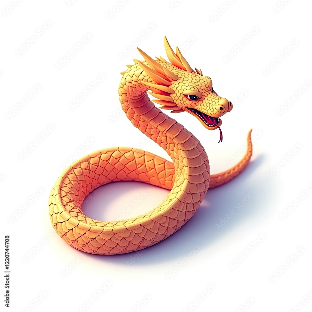 Fototapeta premium An isometric depiction of a snake icon