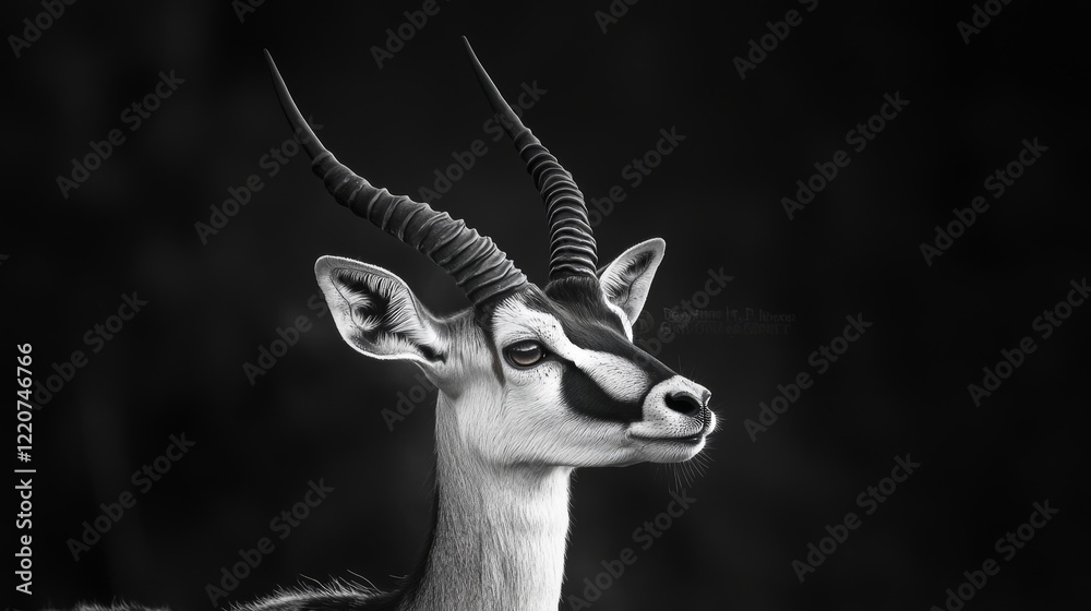 Majestic Springbok Stands Gracefully in a Golden-Hued Savanna During a Tranquil Autumn Afternoon in Africa