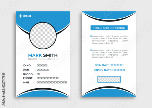 Clean and simple id card design template. Employee Id Card for Your Business or Company.